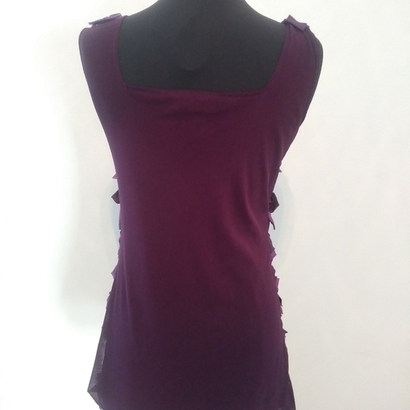 Angel Eye Two Tone Scoop Neck Blouse, Purples, Size Small - Picture 4 of 6